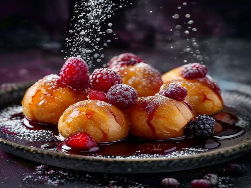 Berry Nebula - mixed berry topped loukoumades