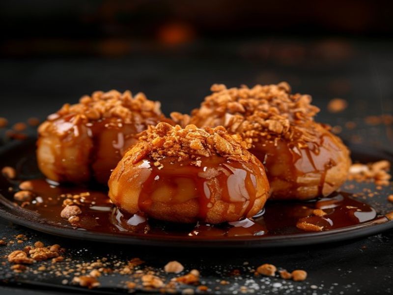 Biscoff Orbit - caramel Biscoff glazed loukoumades