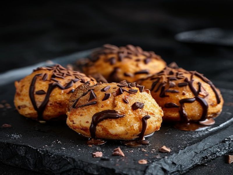 Noir Infinity - dark chocolate coated loukoumades