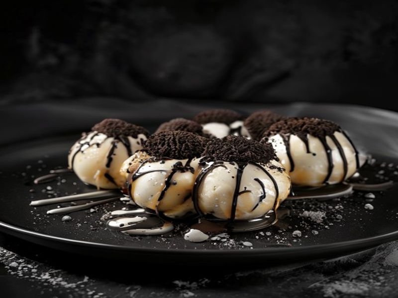 Oreo Eclipse - crushed Oreo topped loukoumades